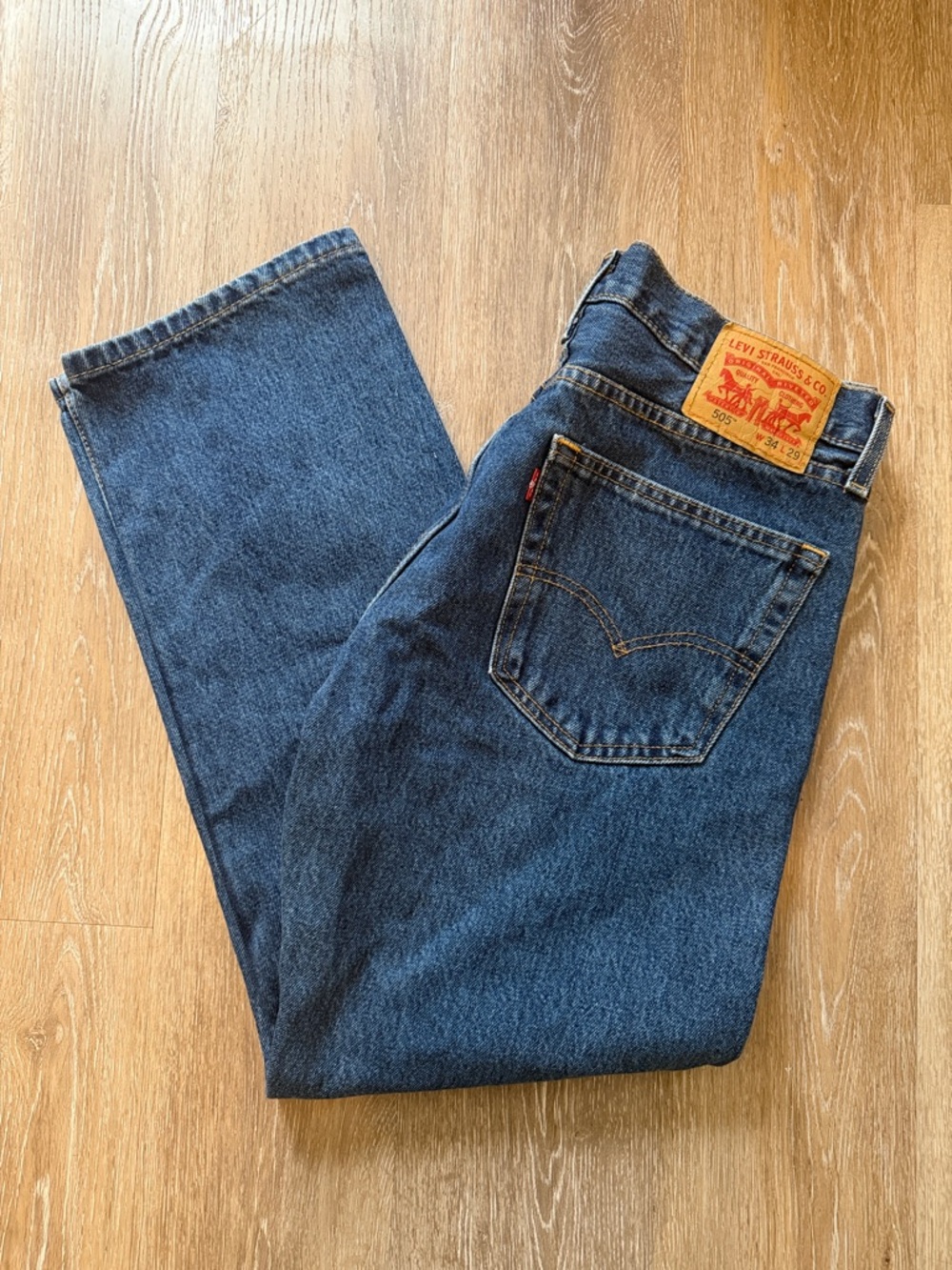 Levi's Men's Indigo Straight Jeans with Leather Patch